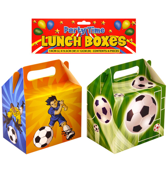 Pack of 6 Football Design Lunch Boxes