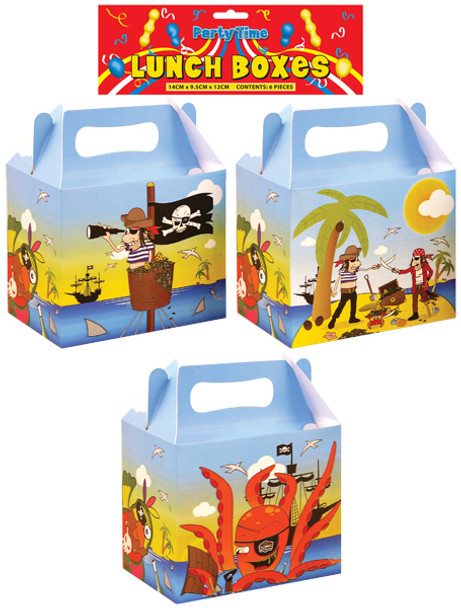 Pack of 6 Pirate Design Lunch Boxes