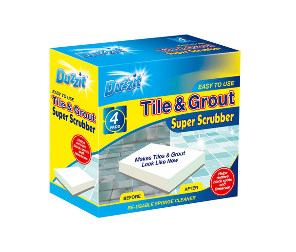 Pack of 4 Duzzit Tile and Grout Super Scrubbers