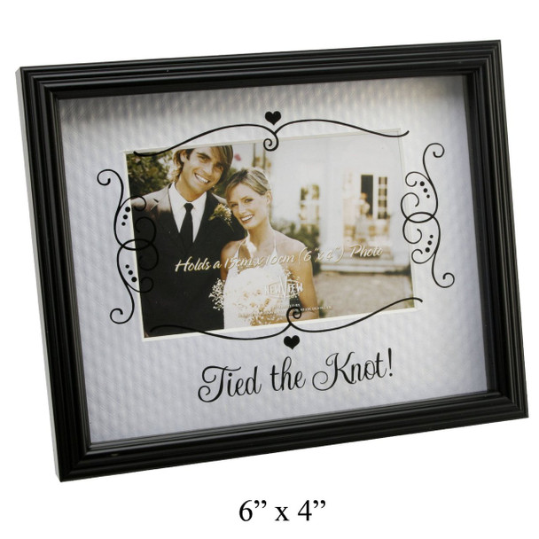 Photo frame 'Tied the knot' sketchy cartouche frame 6" x 4"