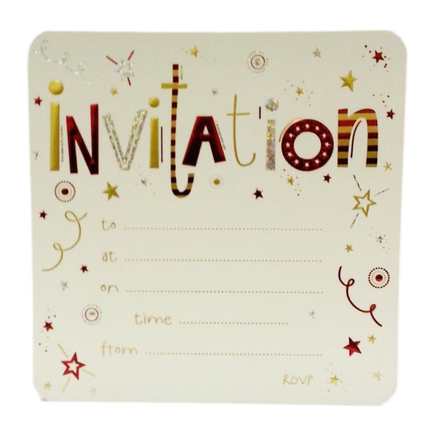 Pack of 10 Invitation Card Sheets Birthday Party with Envelopes