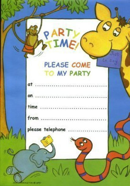 Pack of 20 Jungle Party Invitations Sheets & Envelopes