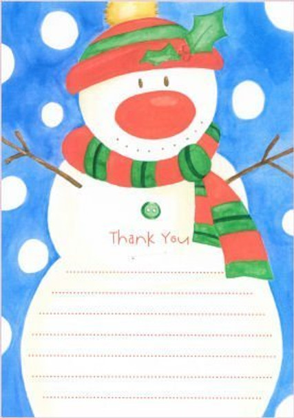 Pack of 20 Snowman Christmas Thank You Sheets with Envelopes