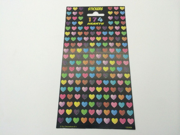 Pack of 5 Glitter Finished Hearts Sticker Sheets