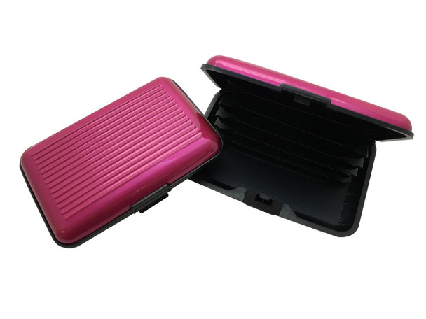 Raspberry Pink Aluminium Credit Card Holder - Durable and Lightweight