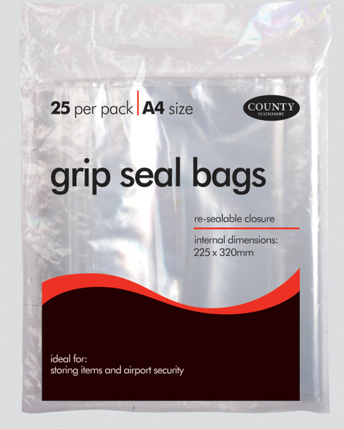 25 A4 County Grip Seal Bags