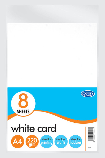 8 A4 White Card Pack 220gsm