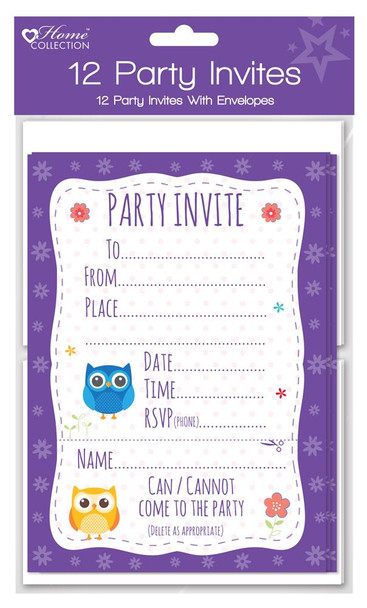 Pack of 12 Woodland Party Invites