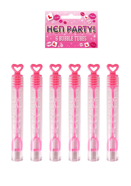 Pack of 6 Pink Heart Bubble Tubes 4ml