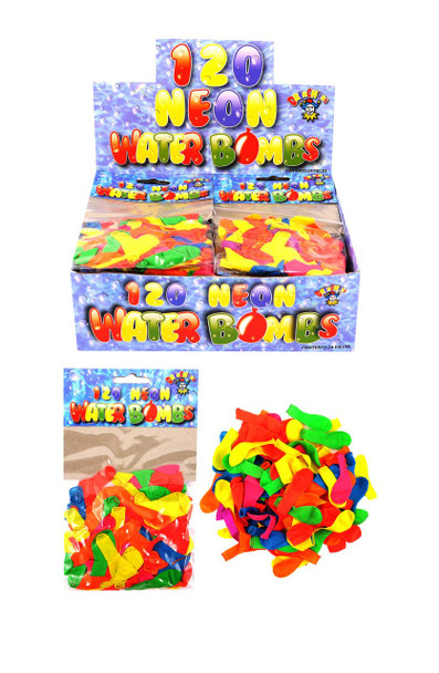 Pack of 120 Water Bombs Assorted Neon Colours