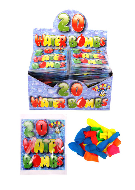 Pack of 20 Water Bombs Assorted Neon Colours