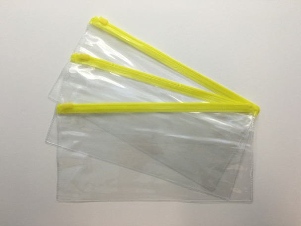 Pack of 12 DL Yellow Zip Zippy Bags