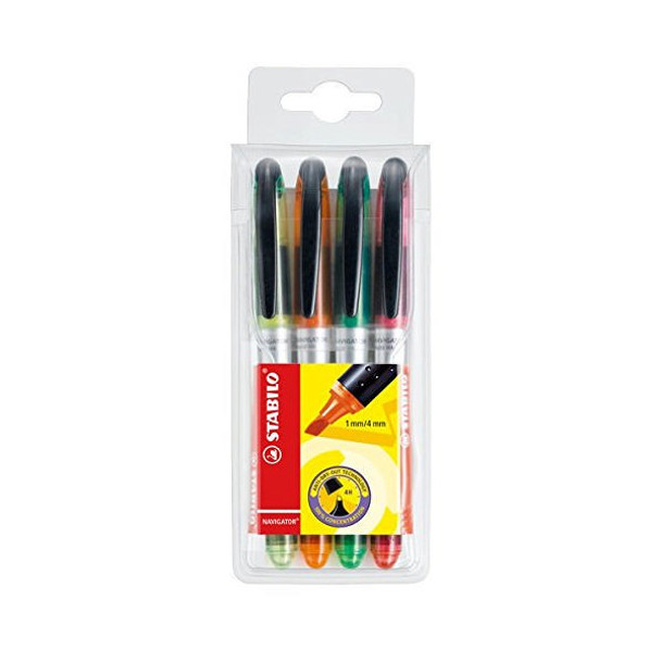 Pack of 4 Stabilo Navigator Assorted Highlighters