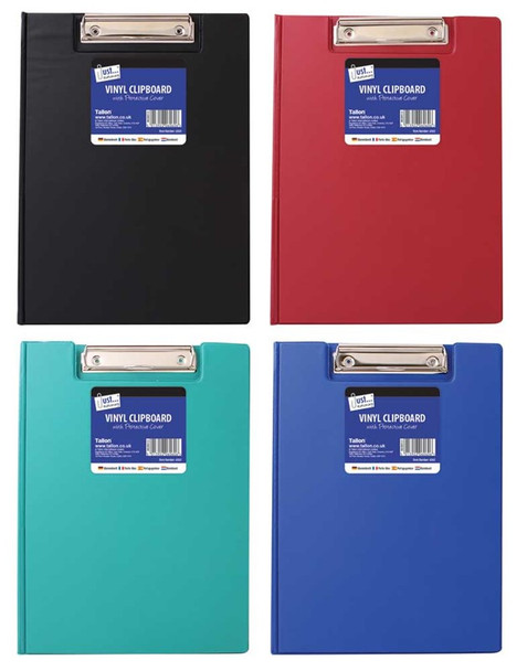 Vinyl Clipboard Folder Assorted Colour Office Document Holder Cover File Wallet Metal Clip Board Home School