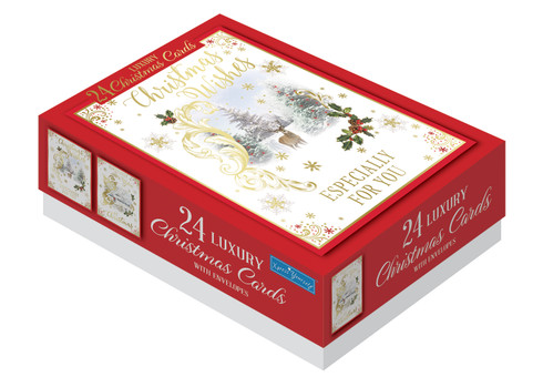 Box of 24 Winter Wonderland Design Luxury Portrait Christmas Cards With ...