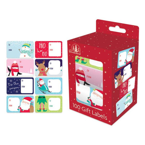 Box of 100 Cute Design Christmas Gift Labels - Stationery Wholesale