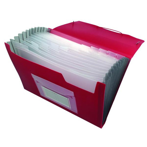 Red Expanded Folder Expanding File 13-Pocket Red A4 - Stationery Wholesale