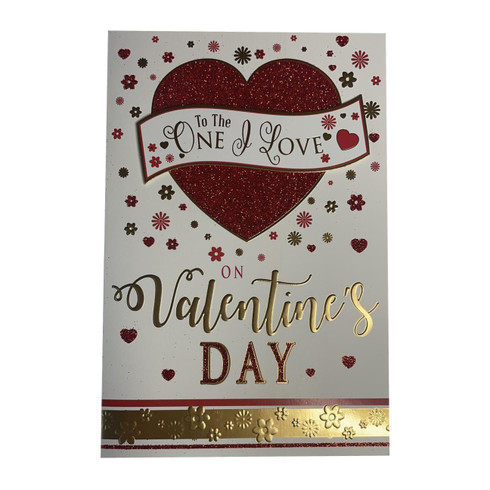 To The One I Love Glitter Heart Design Valentine's Day Card ...