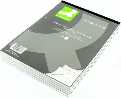 Pack of 10 A4 Graph Refill Pads 80 Sheet - Stationery Wholesale