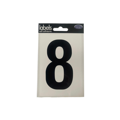 Number 8 Self Adhesive Wheelie Bin Label - Stationery Wholesale