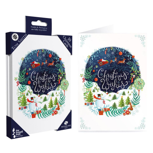 Pack of 10 Luxury Midnight Santa Design Christmas Cards - Stationery ...