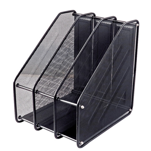 Wire Mesh File 3 Compartment Wire Mesh File Holder - Stationery Wholesale
