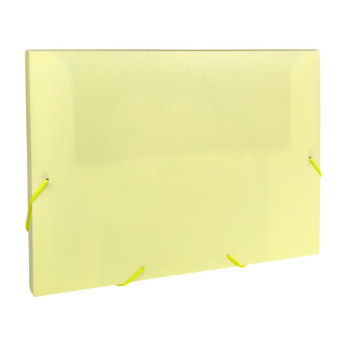 Pastel Yellow A4 Elastic Closure Box File - Stationery Wholesale