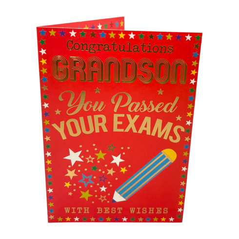To Grandson You Passed Your Exam Multi Stars Design Congratulations ...