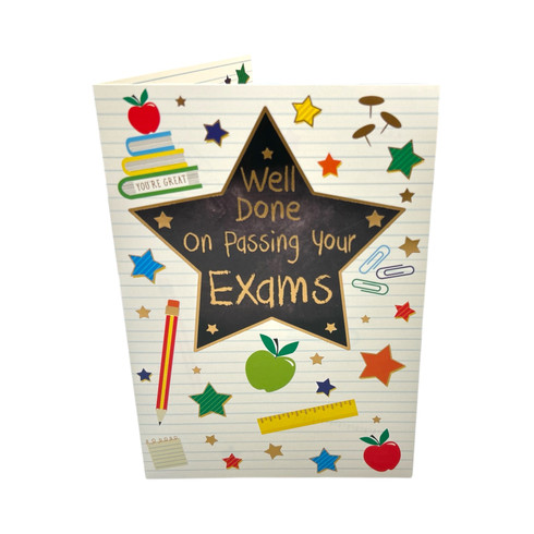 Well Done On Passing Your Exams Multi Stars Design Congratulations Card ...
