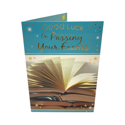 Good Luck On Passing Your Exam Stars Design Card - Stationery Wholesale