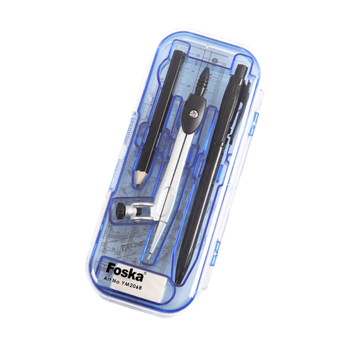 Two Layers Zinc Alloy Compasses with Ruler Math Set - Stationery Wholesale