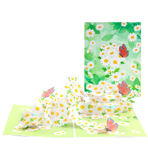 Daisy Butterfly 3D Pop Up Greeting Card - Stationery Wholesale