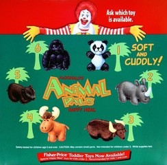 McDonald's Happy Meal Toys 1997 Animal Pals