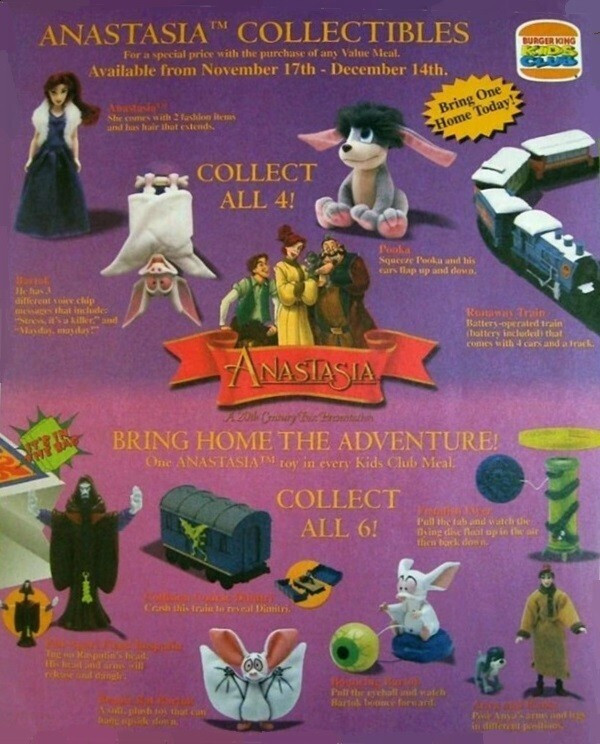 Burger King Kids' Club 1997 Anastasia
