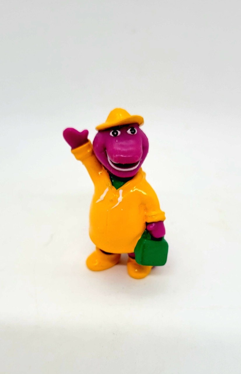 Barney and Friends 1993 Rainy Day Barney PVC Toy Figure