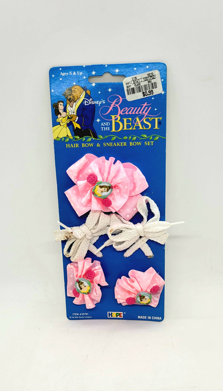 Vintage 1992 Disneys Beauty and the Beast Hair Bow and Sneaker Bow image