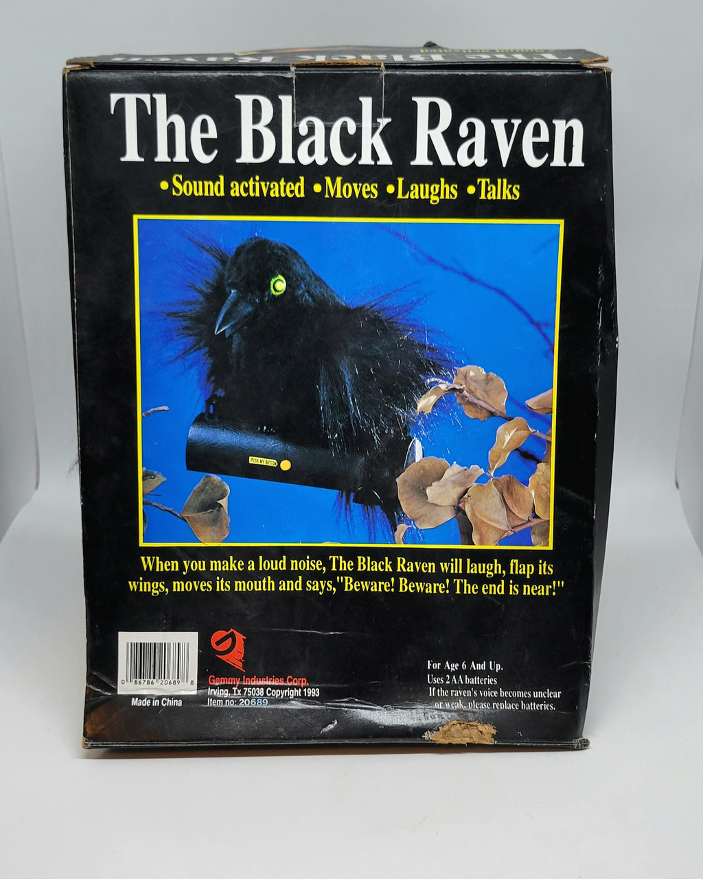 Vintage 1993 Gemmy Industries The Black Raven Animatronic Figure