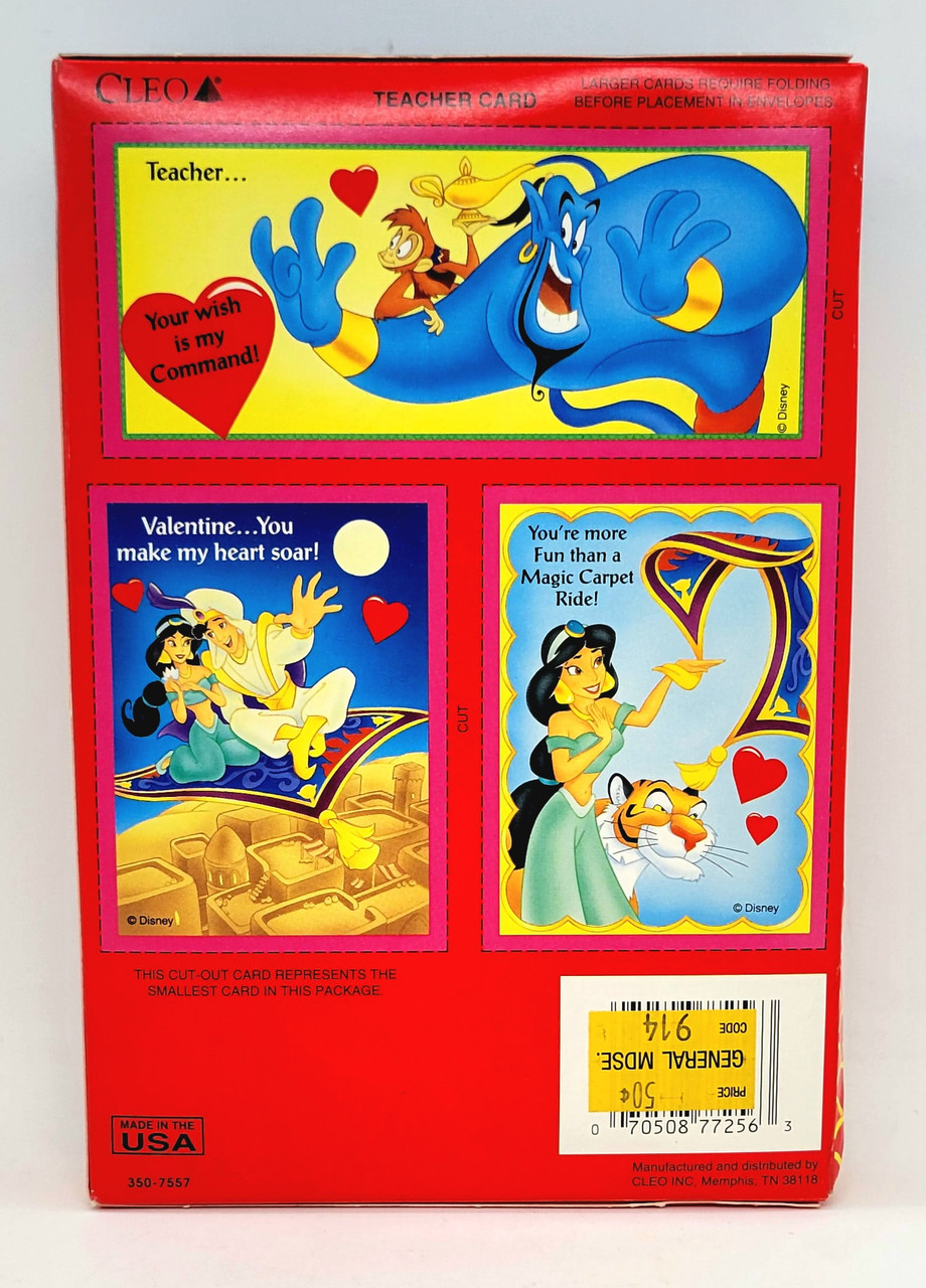 Vintage CLEO Disney's Aladdin 32 Valentines