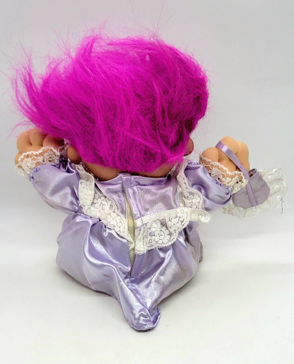 2 Vintage Rainbow Hair Troll Dolls, Russ Berrie & Pixie Troll