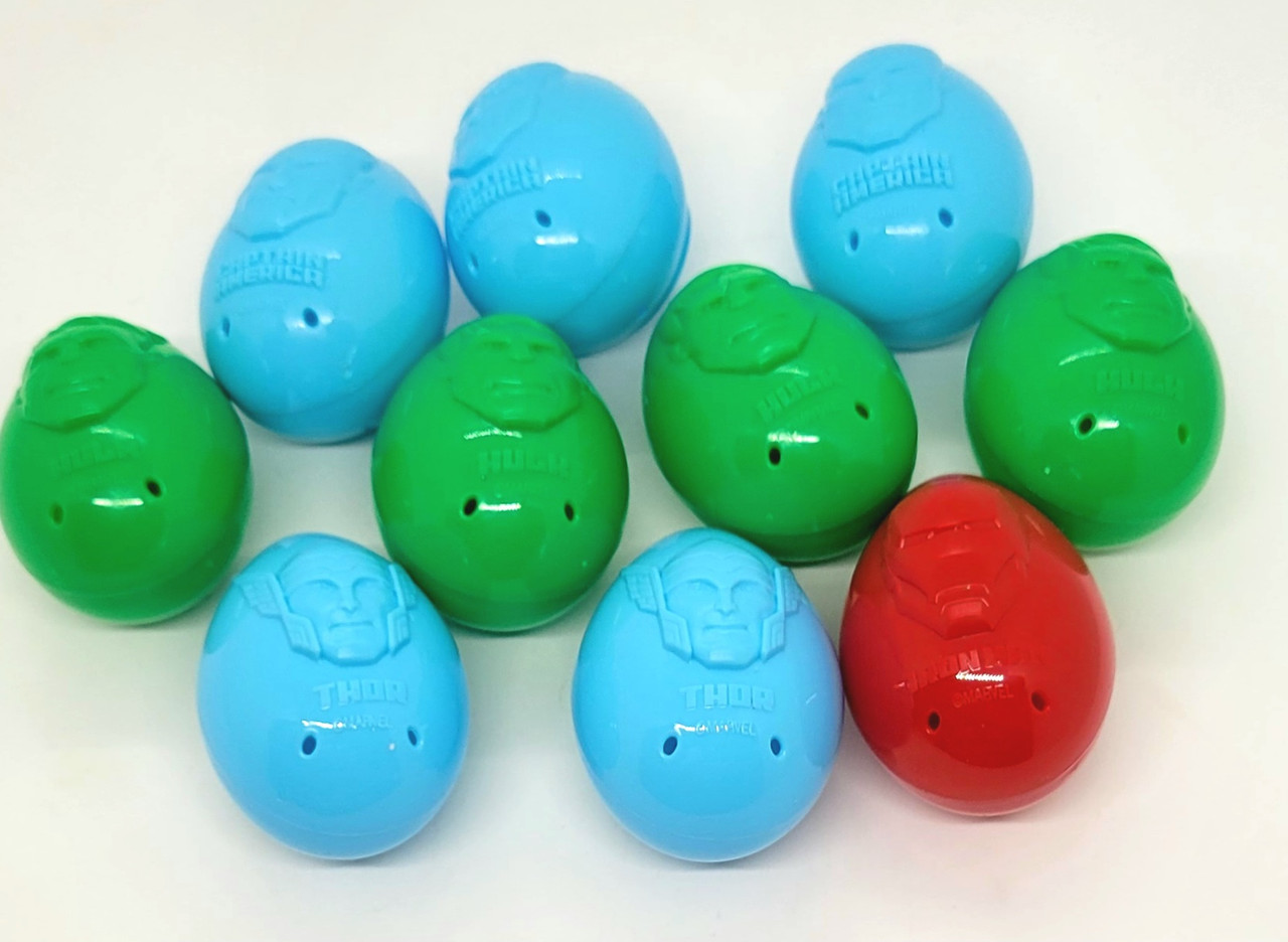 Marvel Plastic Easter Egg Lot of 10 (Hulk, Captain America, Thor