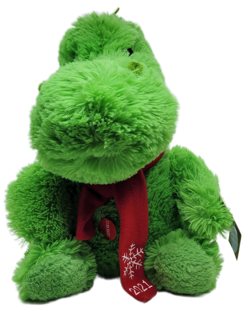 Petsmart 2021 Fortune Green Dinosaur 12" Pet Plush Toy That Squeaks