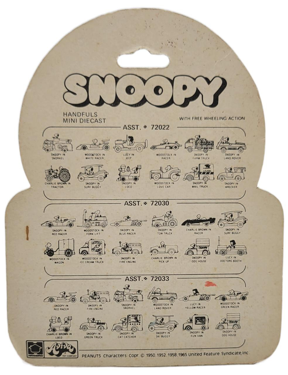Hasbro 1965 Snoopy Handfuls Mini Die-cast Lucy in Purple Jeep