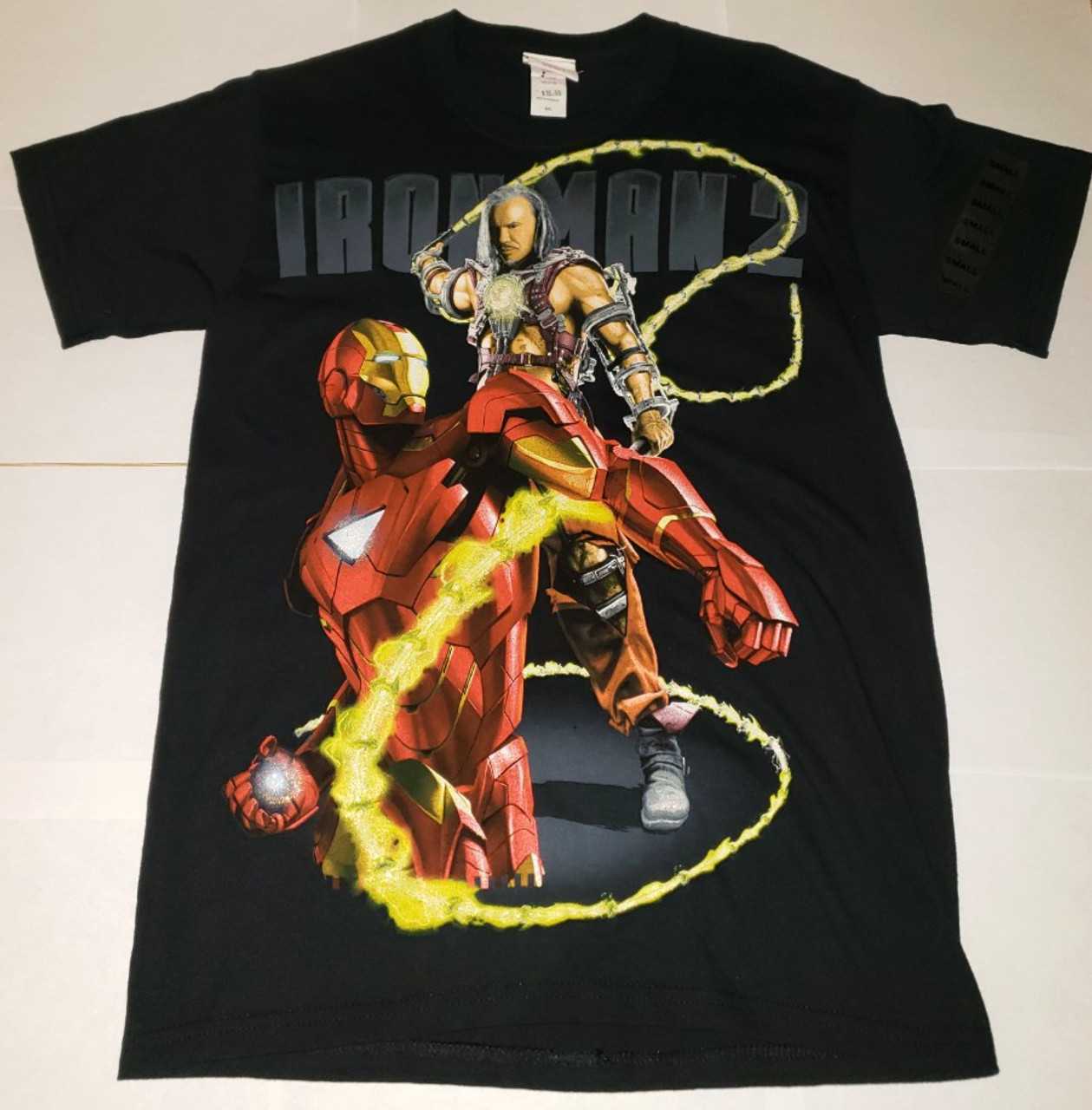 Marvel Iron Man 2 Whiplash Vs Iron Man Adult T Shirt Size S