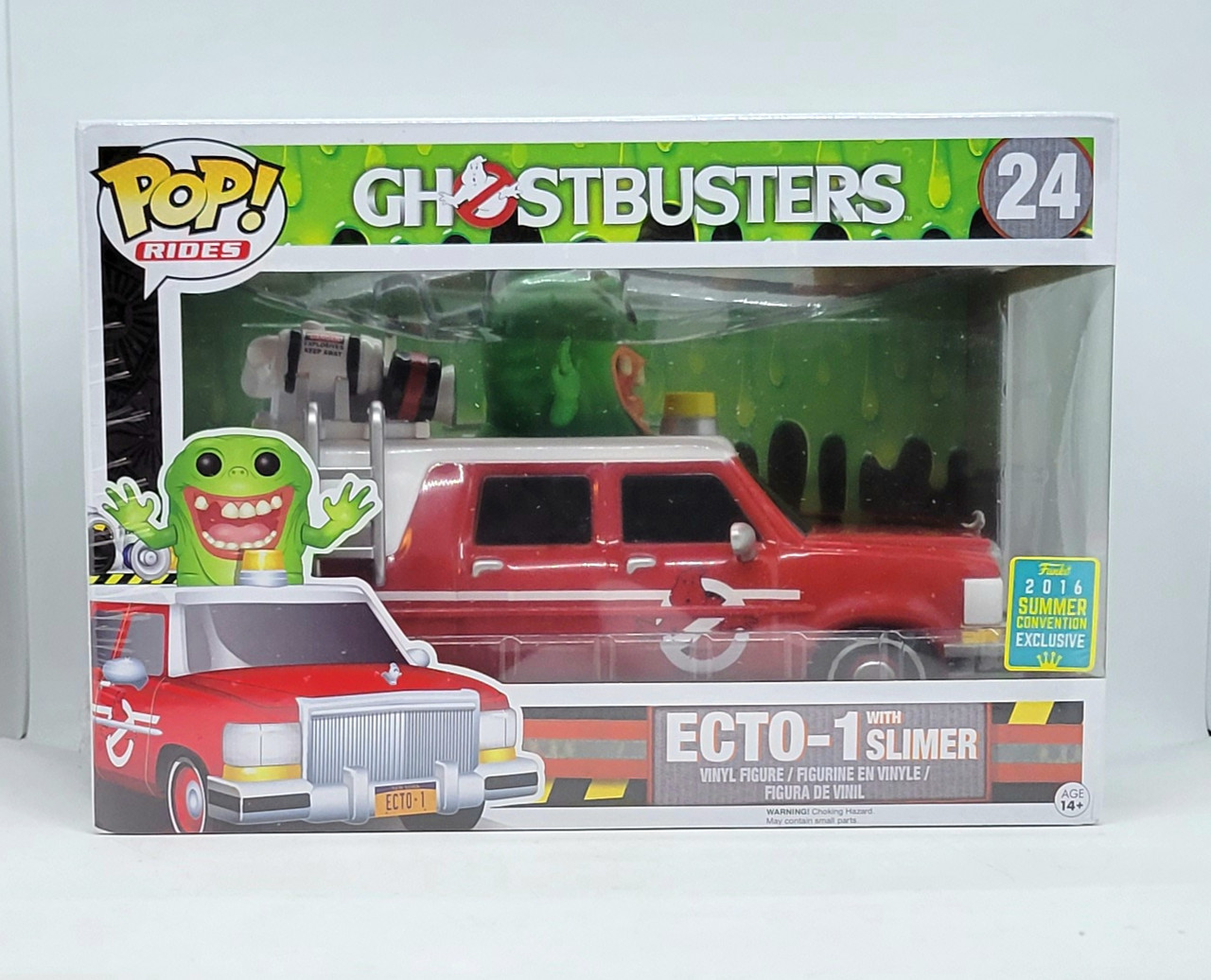 Funko POP! Rides: 2016 SCCE Ghostbusters Ecto-1 With Slimer #24 Toy