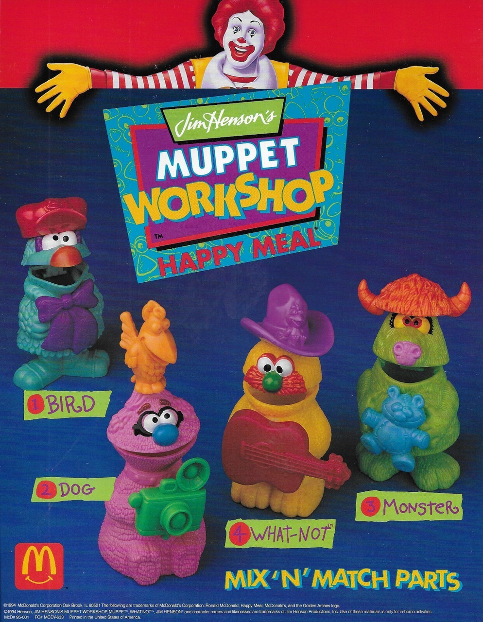 McDonald's Happy Meal Toy 1995 Muppet Workshop