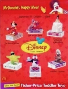 McDonald's Happy Meal Toys 1998 Disney Video