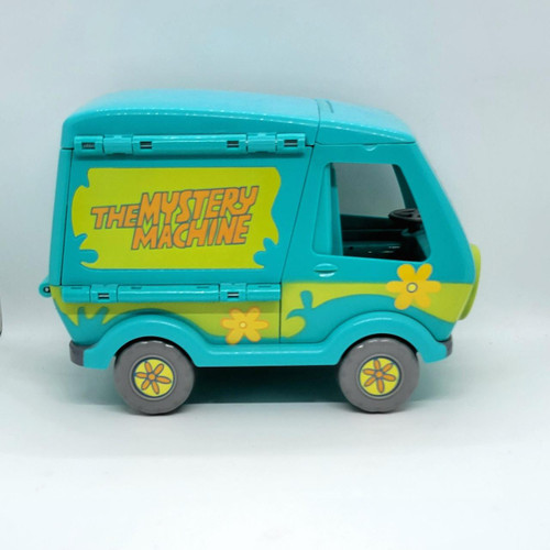 Scooby-Doo The Mystery Machine Playset, toy model of the iconic Mystery Machine van from Scooby-Doo with colorful floral and logo design on its side.
