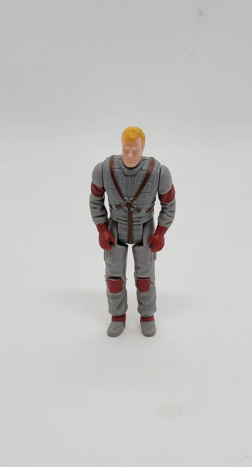 Kenner M.A.S.K. 1985 Thunderhawk Series 1 Matt Trakker Action Figure, toy figure of a male character in a gray and red tactical suit with blond hair, standing upright on a plain white background.