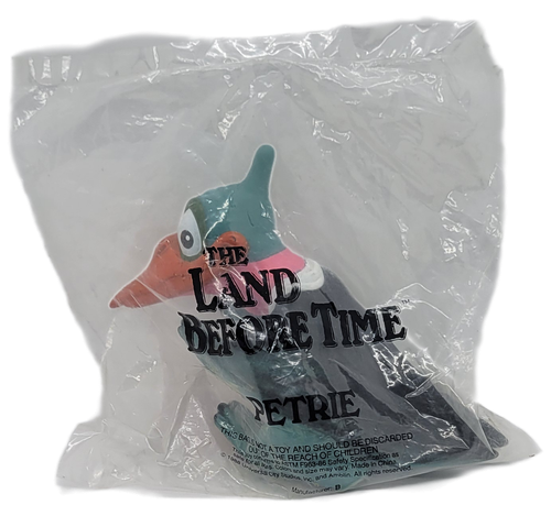 Bring home a piece of nostalgic childhood with the Pizza Hut 1988 Land Before Time Vinyl Hand Puppet: Petrie. This charming collectible is a must-have for fans of the beloved animated classic and anyone who appreciates unique memorabilia.