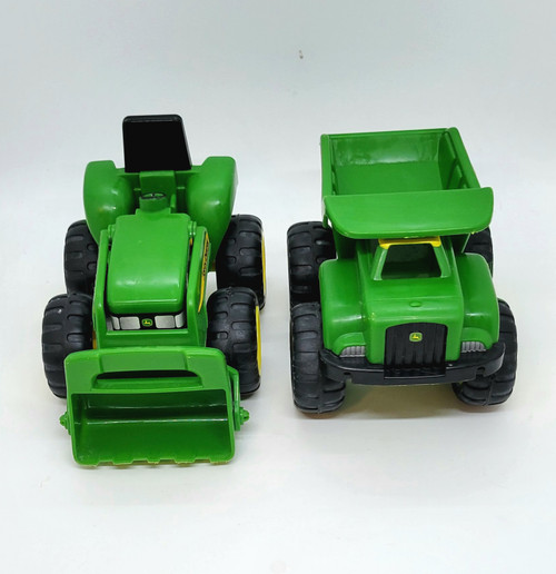 John Deere Sand Toys Dump Truck and Toy Tractor with Loader